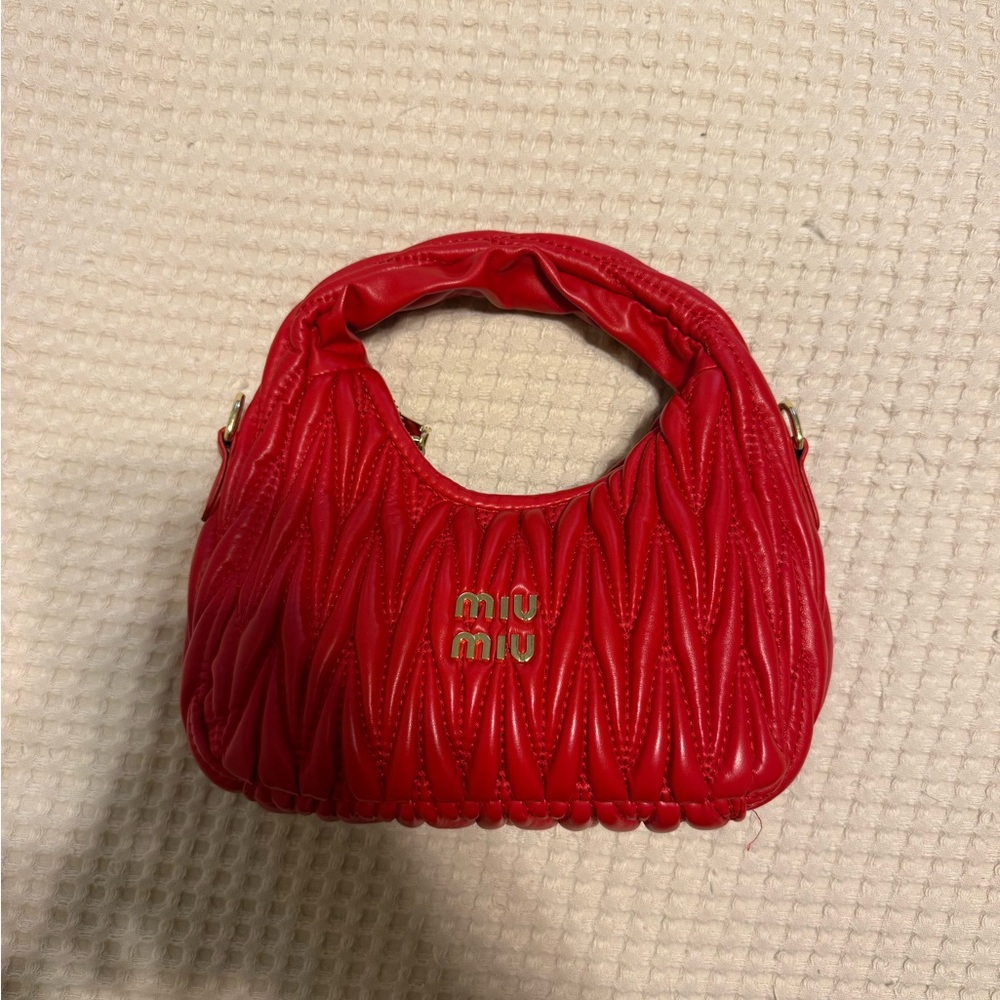 Red Quilted Shoulder Bag